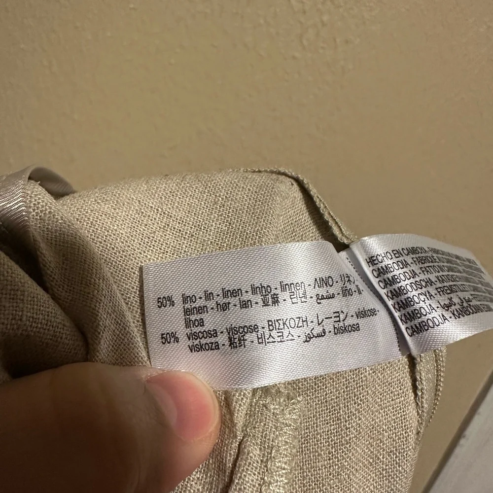 Zara Linen Blend Pareo Pants Size Small Wide‎ Leg
